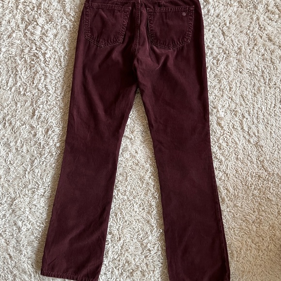 Alexa Chung x AG wine burgundy thin whale corduroy pants 25 - Picture 2 of 6
